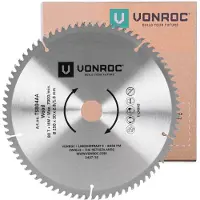 Vonroc Sågklinga 80T – Ø 250 x 30 x 2,8/1,8 mm | för bordsågar TS504AC, TS505AC och universal passform