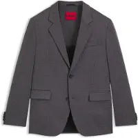HUGO Modern-fit suit jacket in checked stretch fabric