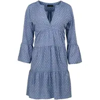 Conquista Broderad A-linjeformad klänning i denimstil
