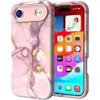 Mtp Products iPhone Air Lyxigt hybrid skal i marmor - Rosa / Guld