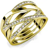 MYC Paris Criss Cross-ring - guld och kristall