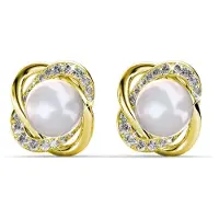 MYC Paris Simply Pearl Earrings - Gold and Crystal