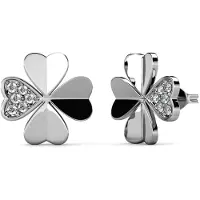 MYC Paris Clover Petal Örhängen - Silver och Crystal