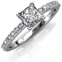 MYC Paris Enkel fyrkantig ring - silver och kristall