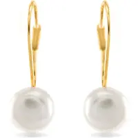 Luxenter Essential-örhängen i 925 sterling silver och vit pärla i 18 karat gult guld