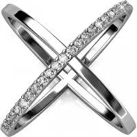 MYC Paris X Duo Ring - Silver och kristall