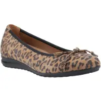 Hush puppies Lucille läder kvinnors leopardballerinas
