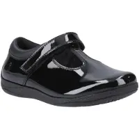 Hush puppies Caitlin T-Bar Flickors Svarta Skor I Läder