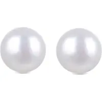 Luxenter Sterling Silver 925 örhängen med vit pärla avslutade i 18K gult guld - Basic
