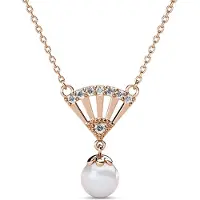 MYC Paris Ingrid Pearl Hängen - Rose Gold och Crystal
