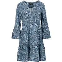 Conquista Indigo Paisley Print A Line Klänning