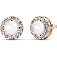 MYC Paris Circlet Pearl Örhängen - Rose Gold och Crystal