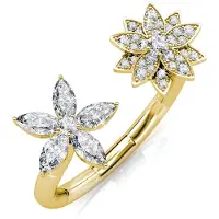MYC Paris Broderlig Bloom Ring - Guld och Kristall