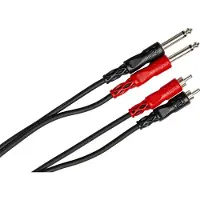 Hosa Technology CPR-203, 2 x RCA, Hanstik, 2 x 6,35 mm TS, Hanstik, 3 m, Sort