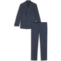 BOSS Two-piece slim-fit suit in patterned virgin wool