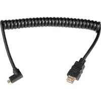 Caruba HDMI A Male 1.4 - Micro D Male Angled Coiled, 20-45cm