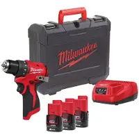 Milwaukee Sladdlös borrmaskin M12 BLDDRC-203C 3x2Ah