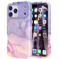 Mtp Products iPhone 17 Pro Lyxigt hybrid skal i marmor - Blå / Rosa