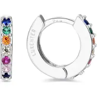Luxenter leofcar örhängen i 925 sterling silver och flerfärgade rodiumpläterade zirkoner
