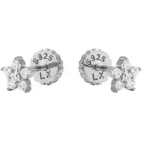 Luxenter Luxenterörhängen med anba-skruvlås i 925 sterling silver och glänsande rodiumpläterade zirkoner