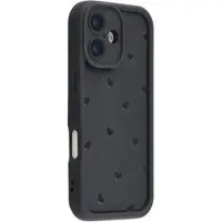 Mtp Products iPhone 17 Hjärtmönster Stötsäkert TPU-skal med upphöjda kanter - Svart