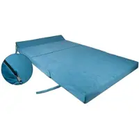 Viking Choice Vikbar madrass med kudde - Tvättbart överdrag - 200 cm x 120 cm x 10 cm - Marinblå