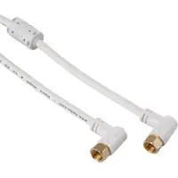 Hama Kabel Antenn SAT 95dB Vinklad F-Plug - F-Plug Guld Vit 1.5m