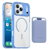 Mtp Products iPhone 17 Pro Max MagSafe-Skal med korthållare - Blå / Genomskinlig