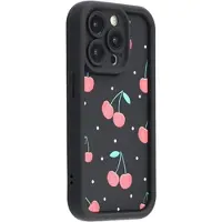 Mtp Products iPhone 14 Pro Max Snyggt stötsäkert TPU-deksel med upphöjda kanter - Svart / Körsbär