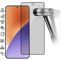 Mtp Products Xiaomi 15 Privacy Heltäckande Härdat Glas Skärmskydd - 9H - Svart Kant