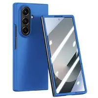 Mtp Products Samsung Galaxy Z Fold7 Plastskal med yttre skärmskydd i härdat glas - mörkblå