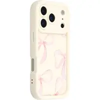 Mtp Products iPhone 17 Pro Max Snyggt stötsäkert TPU-deksel med upphöjda kanter - Vit / Stor rosett