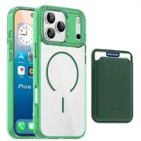 Mtp Products iPhone 17 Pro Max MagSafe-Skal med korthållare - Grön / Genomskinlig