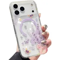 Mtp Products iPhone 17 Pro Magnetskal med inbäddade strassstenar - fjärilar