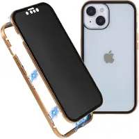 Mtp Products iPhone 15 Plus Magnetiskt Skal med Sekretesshärdat Glas - Guld
