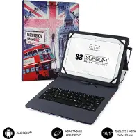 Subblim Väska till Läsplatta och Tangentbord Subblim England Qwerty Spanska