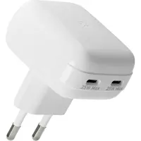 dbramante1928 re-charge Pro - Strömadapter - platt - 25 watt - 3 A - Power Delivery 3.0 + PPS - 2 utdatakontakter (USB-C) - vit - Europa