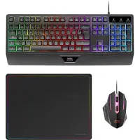 Mars Gaming Mcp124 3-in-1 Gaming Combo Ergonomic H-mech Keyboard Rgb Mouse Huano Switches Nanotextile Mousepad Tangentbord Och Mus