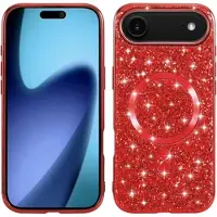 Mtp Products iPhone Air Galvaniserat Glitter Skal - MagSafe-kompatibelt - Röd