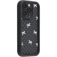 Mtp Products iPhone 13 Pro Max Snyggt stötsäkert TPU-skal med upphöjda kanter - Svart / Prickig rosett