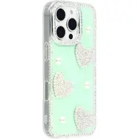 Mtp Products iPhone 16 Pro Max Glittrande Kärlek och Pärla Hybridskal - Grön