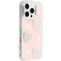 Mtp Products iPhone 16 Pro Max Glittrande Kärlek och Pärla Hybridskal - Rosa