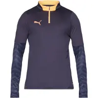 Puma Träningströja IndividualCUP 1/4 Blixtlås - Navy/Röd/Orange, storlek Medium