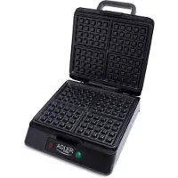 Adler AD 3036, 4 våffla/våfflor, Circel, Svart, Grå, Plast, 1500 W, 250 mm