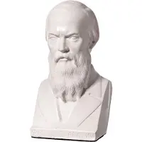 Danila-Souvenirs Marmor byst staty skulptur ryske författaren Fjodor Dostojevskij 14 cm