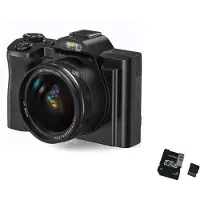 INF Digitalkamera 5K 48MP 16 x zoom 3,5-tums skärm, autofokus, anti-shake Black