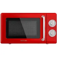 Cecotec 01710, Bänkdiskmaskin, Grillmikrovågsugn, 20 l, 700 W, Rotations-, Röd, Rostfritt stål