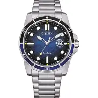 Citizen 100 meter vattentät solcellsdriven urverk Stålarmband 41,5 mm herrklocka blå urtavla AW1810-85L blå