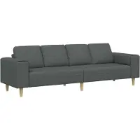 vidaXL Vardagsrumsoffa Mörkgrå 250 x 77 x 76 cm Polyester
