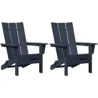 vidaXL Trädgård Stol 2 pcs Marinblå 80,5 x 74,5 x 92 cm polyeten